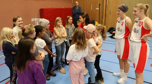 14 supertjejer kikar på "stortjejerna" FU17 som slog Fryshuset, prat med damlagstränare Janice, Pizza o filmkväll (stort TACK till Jonnas familj som var värdar)