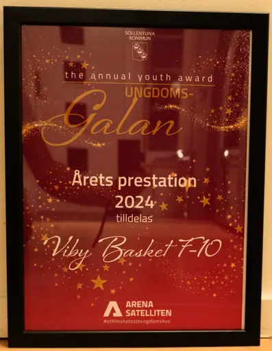 Delar av F10s framgångsrika lag fick äran att ta emot priset "Årets prestation" av Sollentuna kommun på Ungdomsgalan