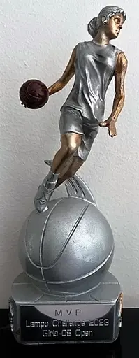 Mr Lampe himself delar ut klassens MVP till Hasti (F10 Open) och till Emma (F09 Open). MVP-priset. Player of the Game, Guldmedalj och Guldpokal (1 av 2 😎)
