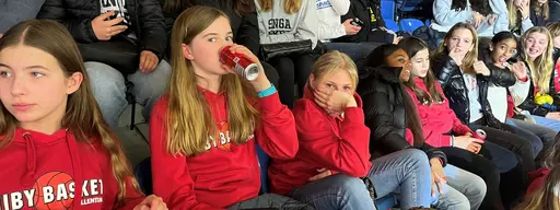 Supertjejerna kikar på en superspännande landskamp som Sverige tyvärr förlorade till slut.