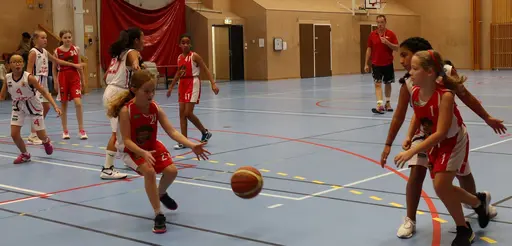 Intensivt i gamla Rotebrohallen mot Täby! (Foto: Veronica Wännman och Carina Höglund)