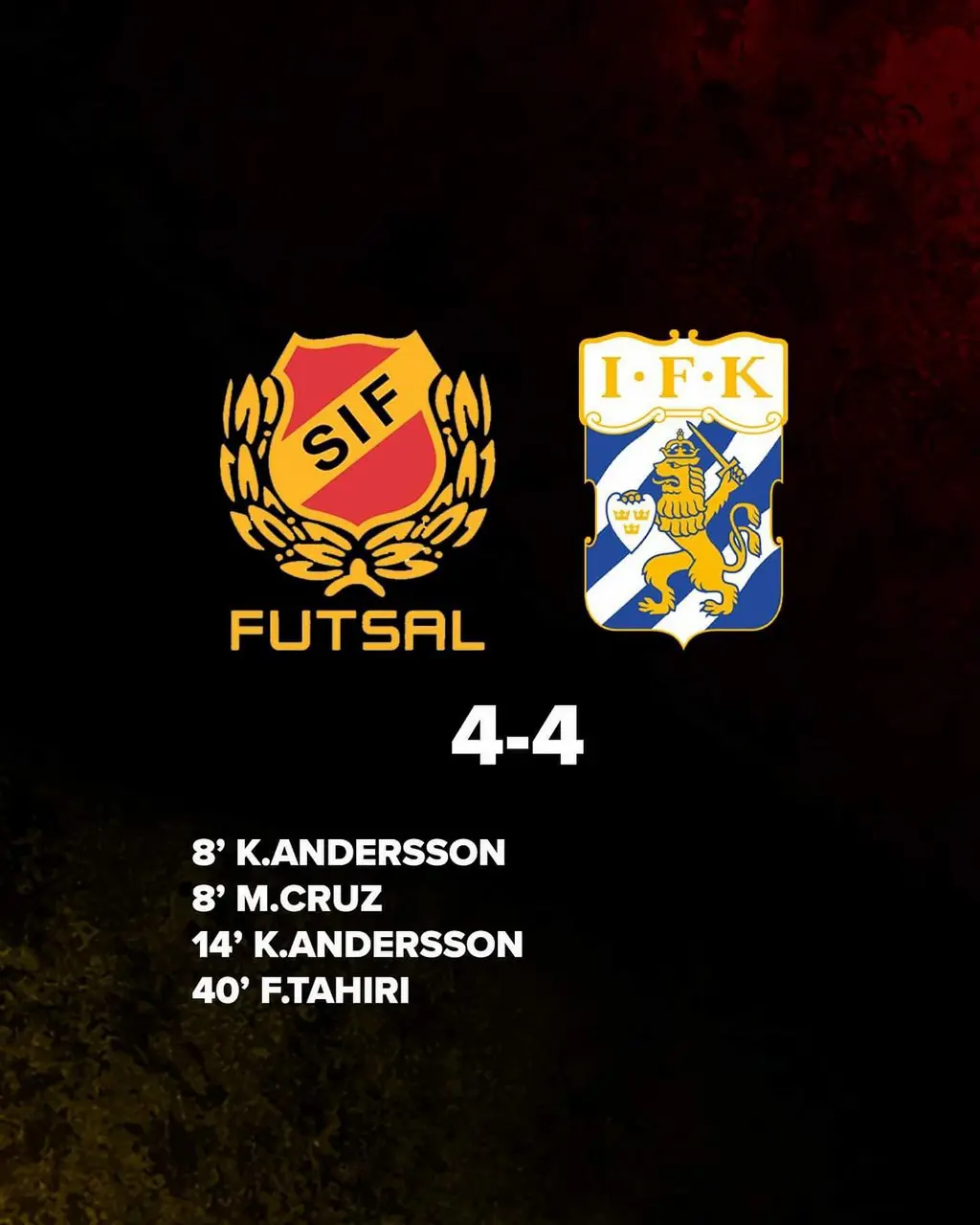 Matchen slutade 4-4