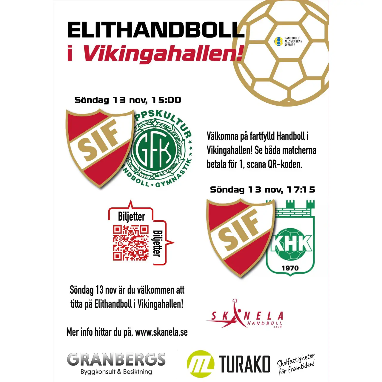 Dubbelmöte söndag 13 november i Vikingahallen