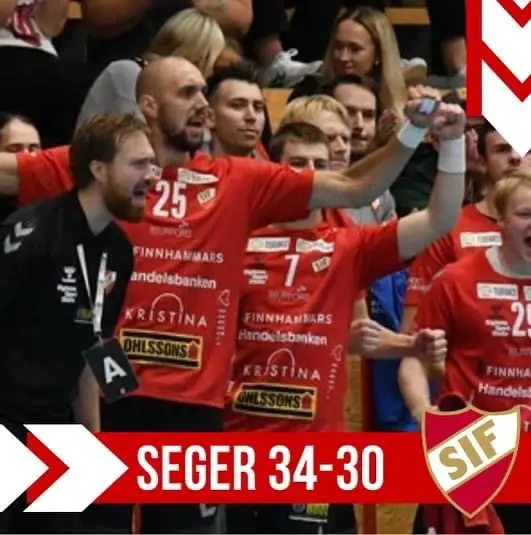 Herrarna vinner en bra handbollsmatch i Vikingahallen