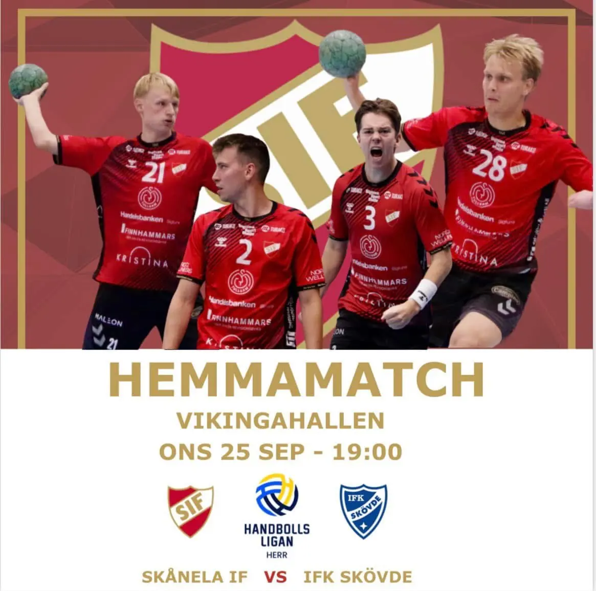 Kom till Vikingahallen och stötta våra killar i herrlaget när dom tar emot IFK Skövde HK
