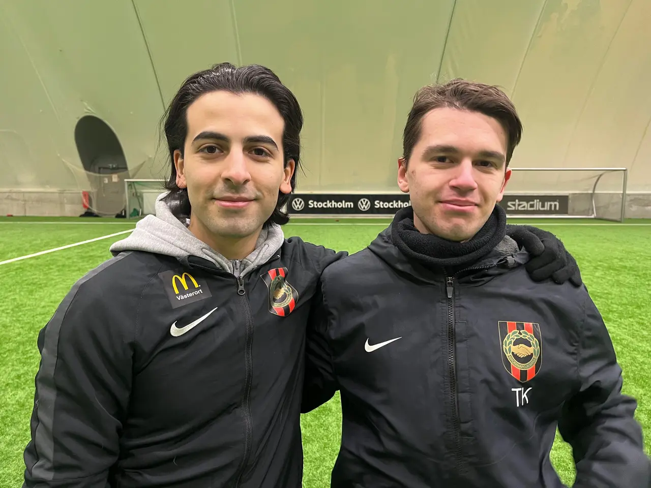 Abbe Aleman (till vänster) och Theo Norlund kommer att vara ssisterande tränare i BP under säsongen.