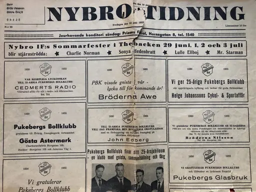 Runer Jonsson skrev oerhört mycket där om idrotten i Nybro. 