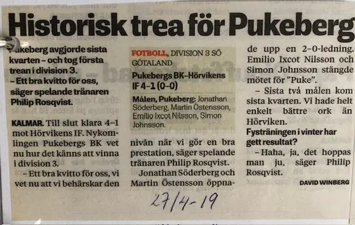 Matchreferat från vårsäsongen förutom de speciella matcher som fått eget avsnitt här.