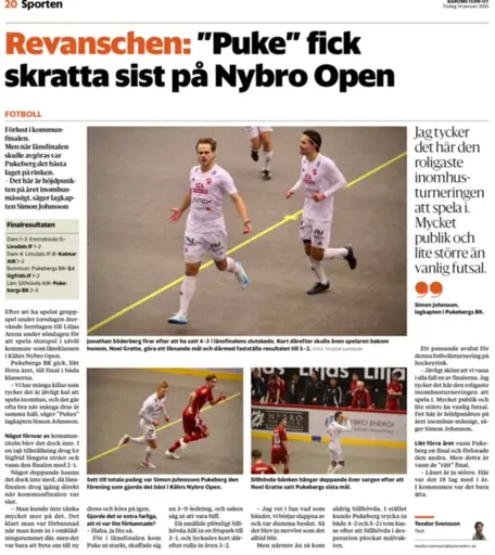 Vinnarlaget i länsmästerskapet plus artikel från Barometern.