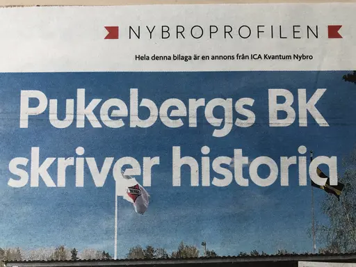 Artikel från Nybroextra och annonsbilaga från ICA Kvantum Nybro.