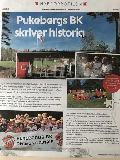 Artikel från Nybroextra och annonsbilaga från ICA Kvantum Nybro.
