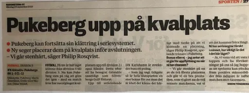 PBK slutade på en hedrande andraplats debutsäsongen i division tre endast en poäng efter segraren IFK Karlshamn.
