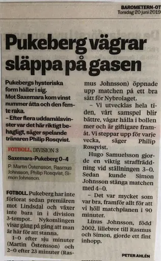 Matchreferat från vårsäsongen förutom de speciella matcher som fått eget avsnitt här.