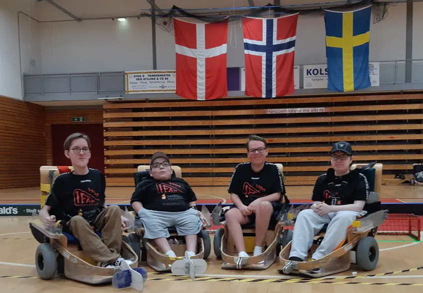 Samuel, Lukas, Markus och Wille efter segern i finalen mot Baerumsverk.