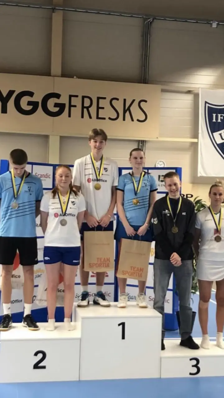 Guld (Sofia Strömvall), Silver (Victor Morskogen) och Brons (André Irpola) för Täby i mixed