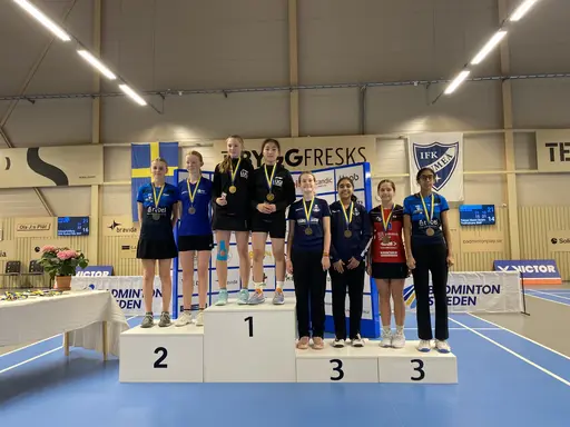 SM-GULD: Adam Medin HS U17, William Fjällby HD U17, SM-SILVER: Adam Medin HD U17, Isabella Widberg DD U15, SM BRONS: Garvita Yadav DD U15