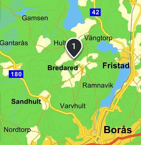 Karta till Klockargården Bredared, bild på märkningen av lederna och kartan som visar ledernas sträckning.
