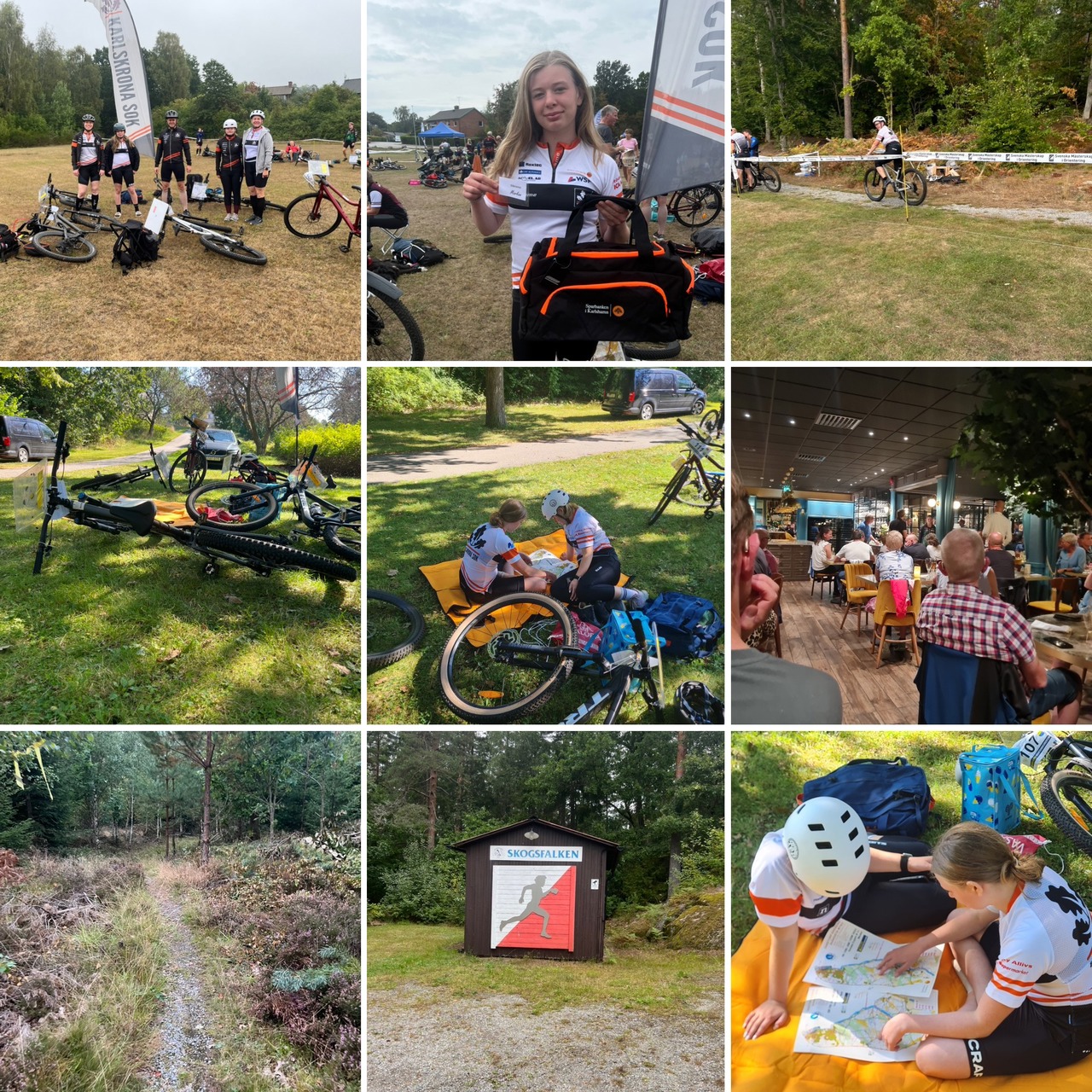 Bildcollage från MTBO-tävlingarna i helgen