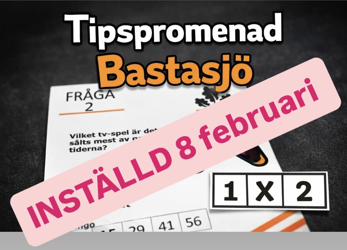 Inställd tipspromenad 8/2