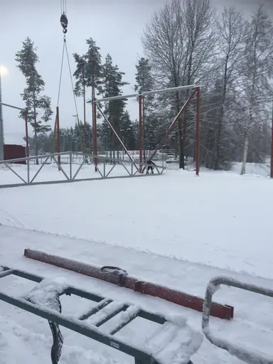 Takbalkar på gång. Första på plats
