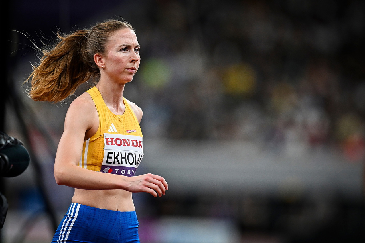 Ellen Ekholm hoppar höjd på Nordiska Mästerskapen i helgen. Foto: Deca Text & Bild.