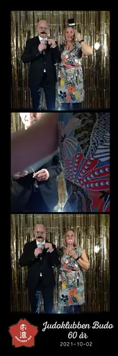 Våra gäster uppskattade att ta bilder i vårt fotobås. De fick ut två remsor med bilder att ta med sig hem. Så skoj vi hade framför kameran!