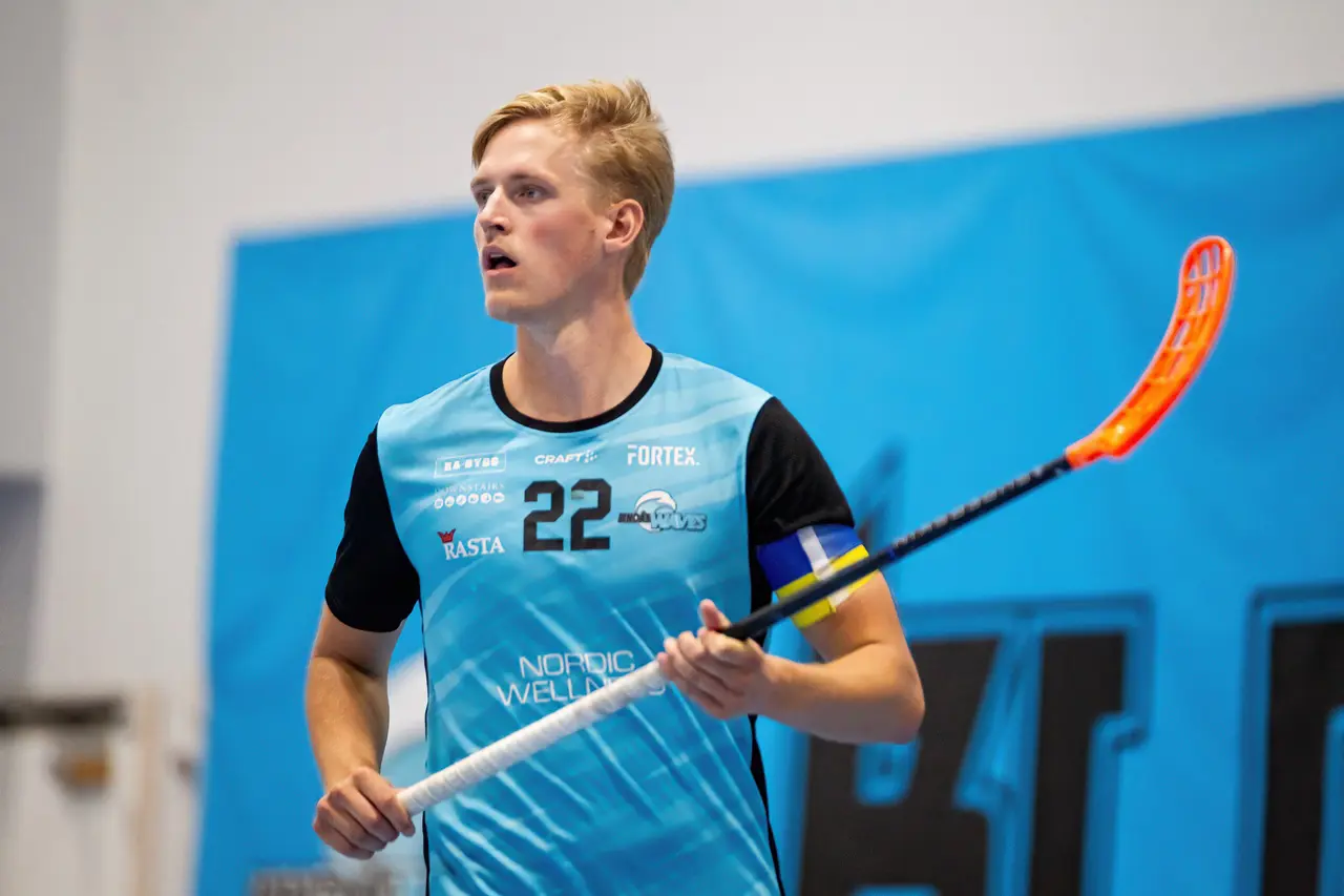 Gustav Andersson, bilden gjorde 3 mål i 6-4 segern mot Alingsås. Foto: Ann-Chalotte Kårhag
