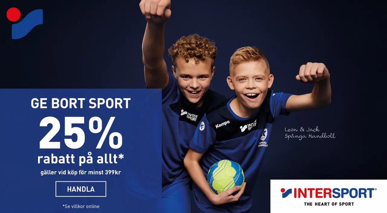 Just nu har vi på Intersport 25% på nästan allting i butik