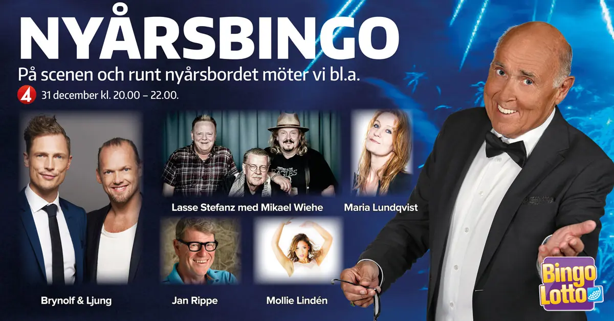 Det utlovas även underhållning av Mollie Lindén, Lasse Stefanz och Mikael Wiehe, dessutom får Ingvar sällskap i studion av Maria Lundqvist och Jan Rippe.