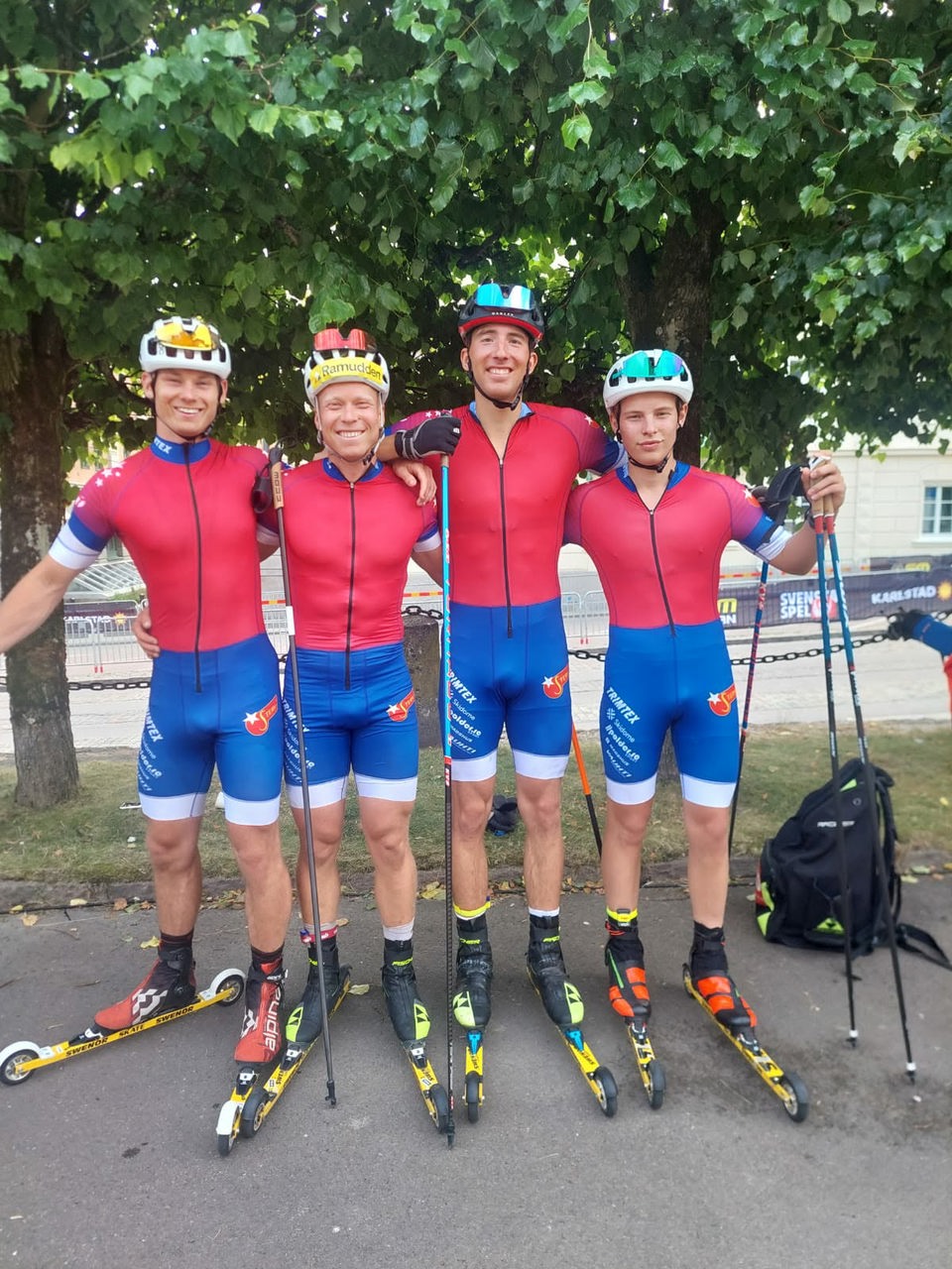 Från vänster: Nils Sjöberg, Alfred Buskqvist, Axel Sandberg och Albin Mårts
