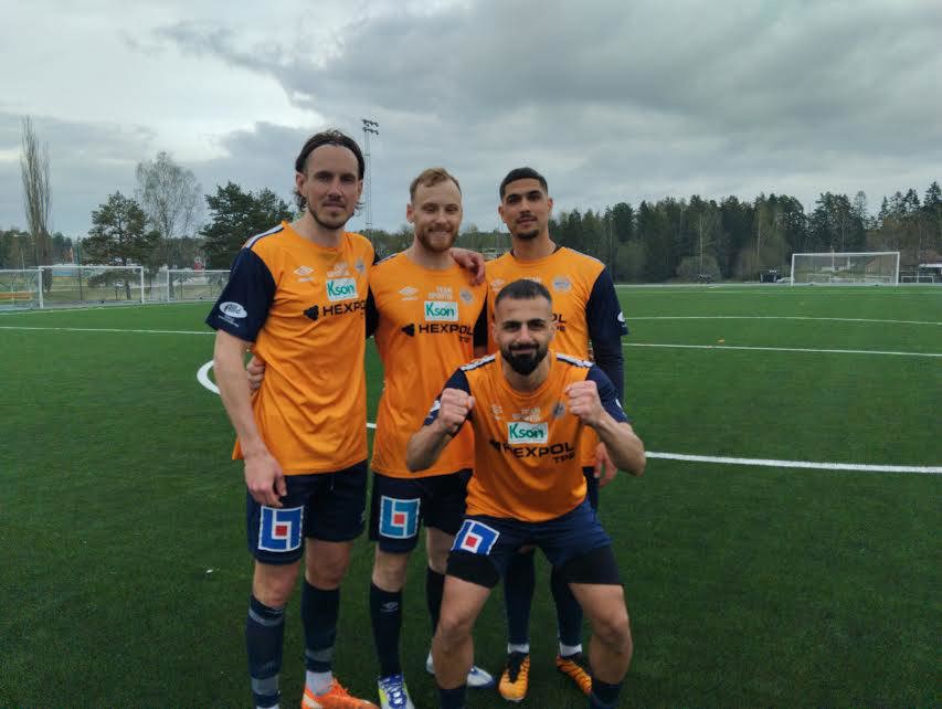 Målgörarna David Johannesson, David Lander, Berkant Yildiz och Govend Haidar.