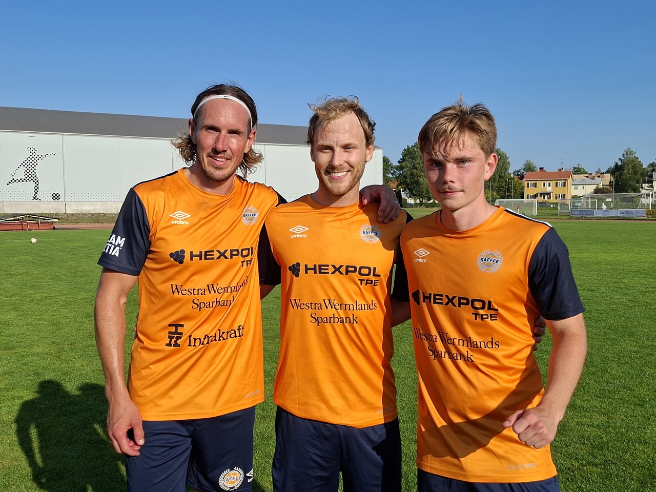 Dagens målskyttar David Johannesson, David Lander och Isak Järnberg.