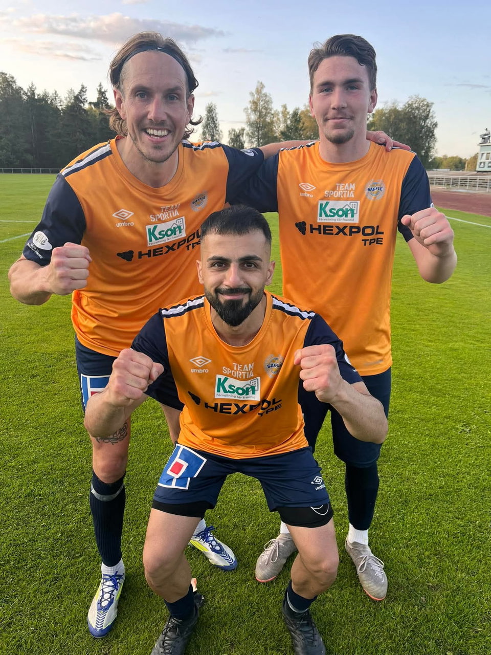 Säffles målskyttar, David, Lucas och Govend.