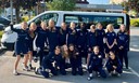 På väg till cupen i minibussar sponsrade av Ognio Mur AB