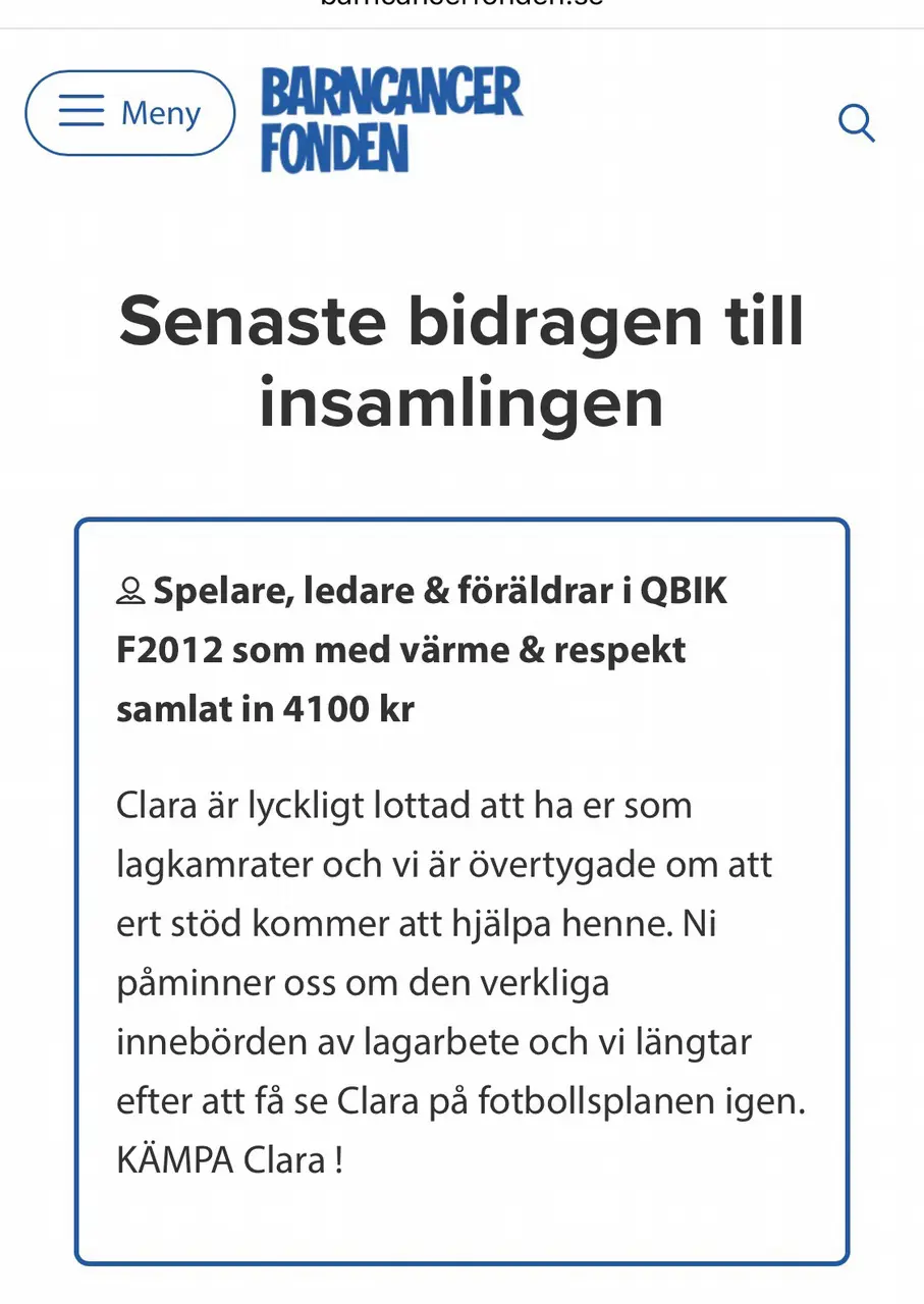 4 100 kronor samlade F12 in till ÖDIK:s insamling till Clara!