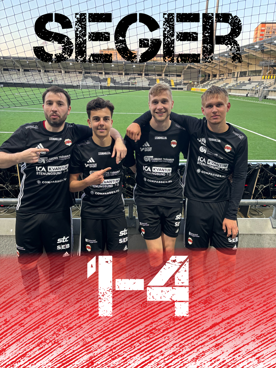 Matchens målskyttar. Från vänster Imer, Dion Axel Elias.