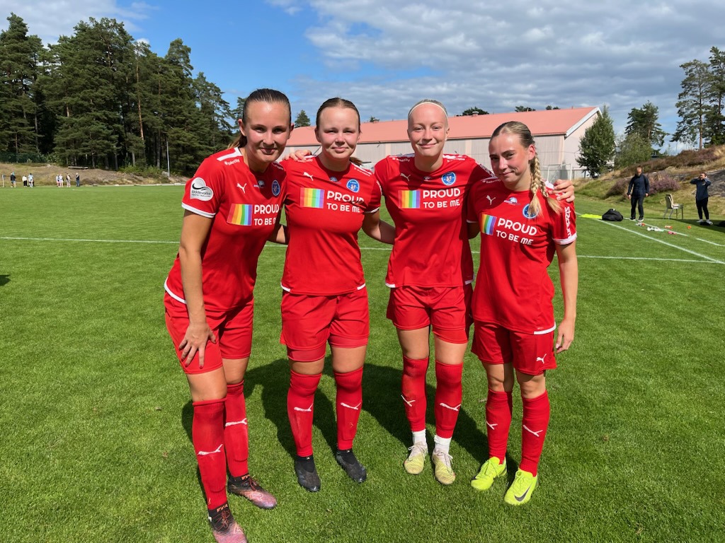 Målskyttar Evelina Persson, Thea Lehtinen. Ella Pålsson och Elin Karlsson