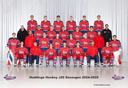Årets lagbild Huddinge Hockey J20 säsongen 2024-2025