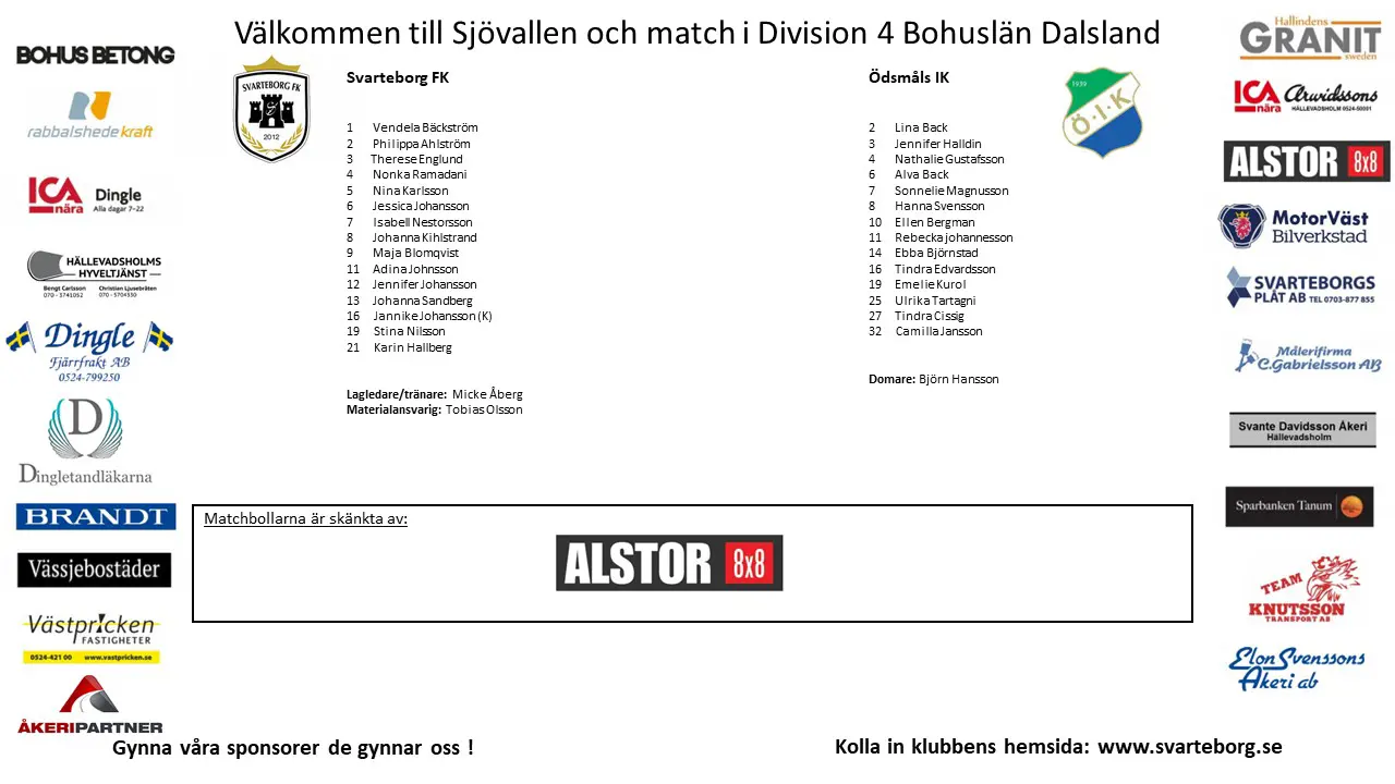 Matchprogram Svarteborg FK - Ödsmåls IK