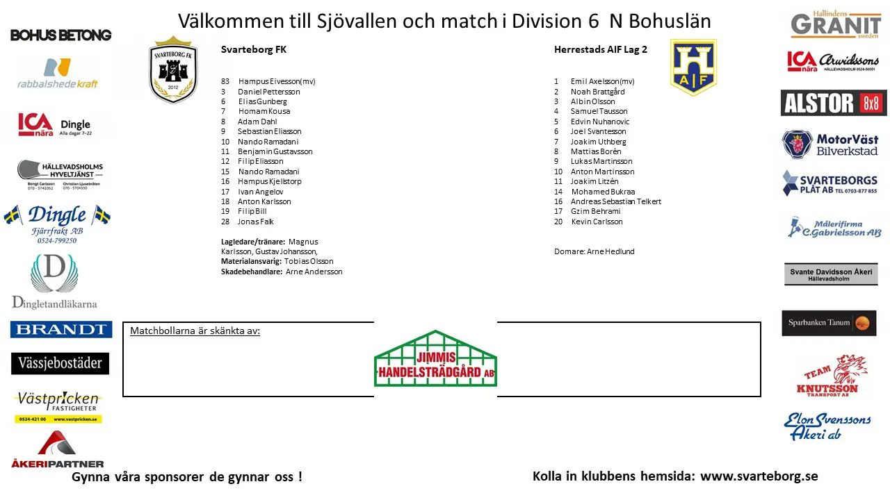 Matchprogram SFK - HAIF
