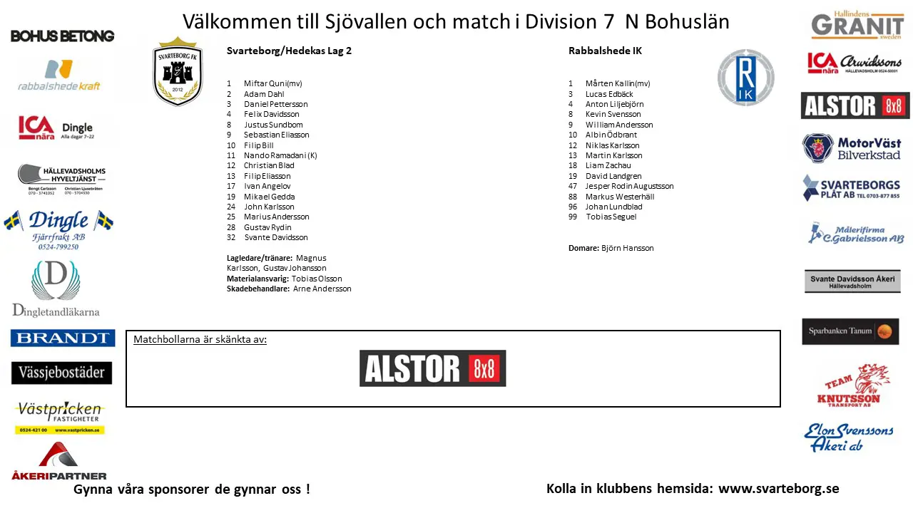 Matchprogram Svarteborg FK - Rabbalshede IK