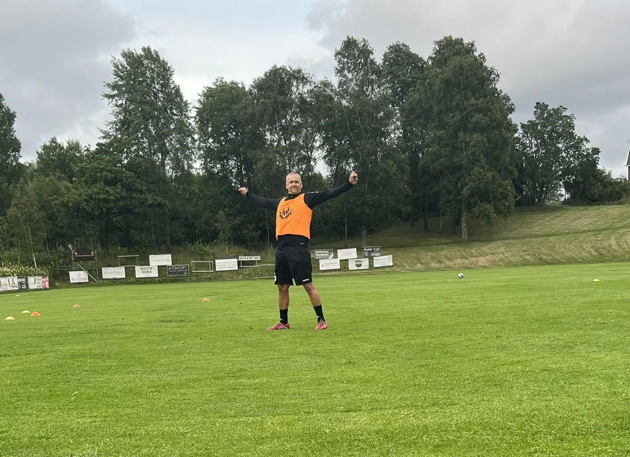 Aine under kvällens träning.
