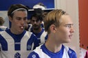 Linus Eriksson och Simon Sund inför P17 division 1-matchen mot FBK Karlstad. Vinst 4-1. 