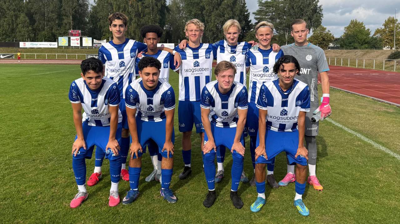 Citys startspelare i DM-finalen mot AFC Eskilstuna. På bilden saknas lagkaptenen Leon Molina Chergui.