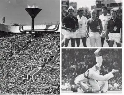 Moskva 1980: Laget, Bertil Ström -86kg, Conny Petterson förbundskapten, Ronny Nilsson -71kg, Michel Grant -78kg och Wolfgang Biedron -65kg