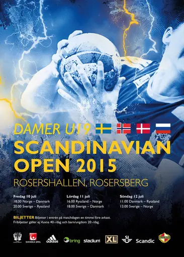 Handbollsfest i Rosershallen med bla spelfördelaren Julia Bardis i mitten och live främträdande av Rosers-tjejen Emma Vesterlund, som ska sjunga "Du gamla du fria".