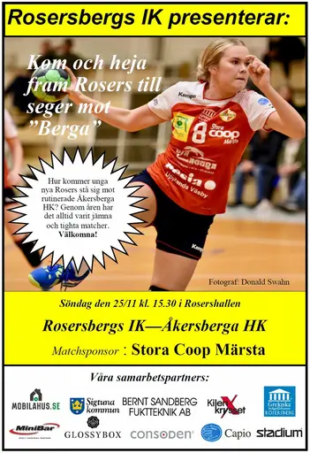 Full fart i Rosershallen på söndag! Mini-Handboll, försäljning av supportertröjor och seniormatcher!