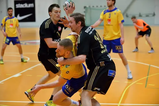 Ligalandslaget besegrade Ricoh HK en en jämn träningsmatch i Rosershallen på tisdagskvällen, 30-28. Fotograf; Anders Lundgren