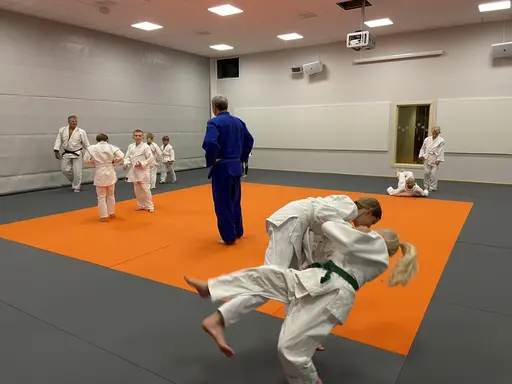 Judogrund med hösten nybörjare