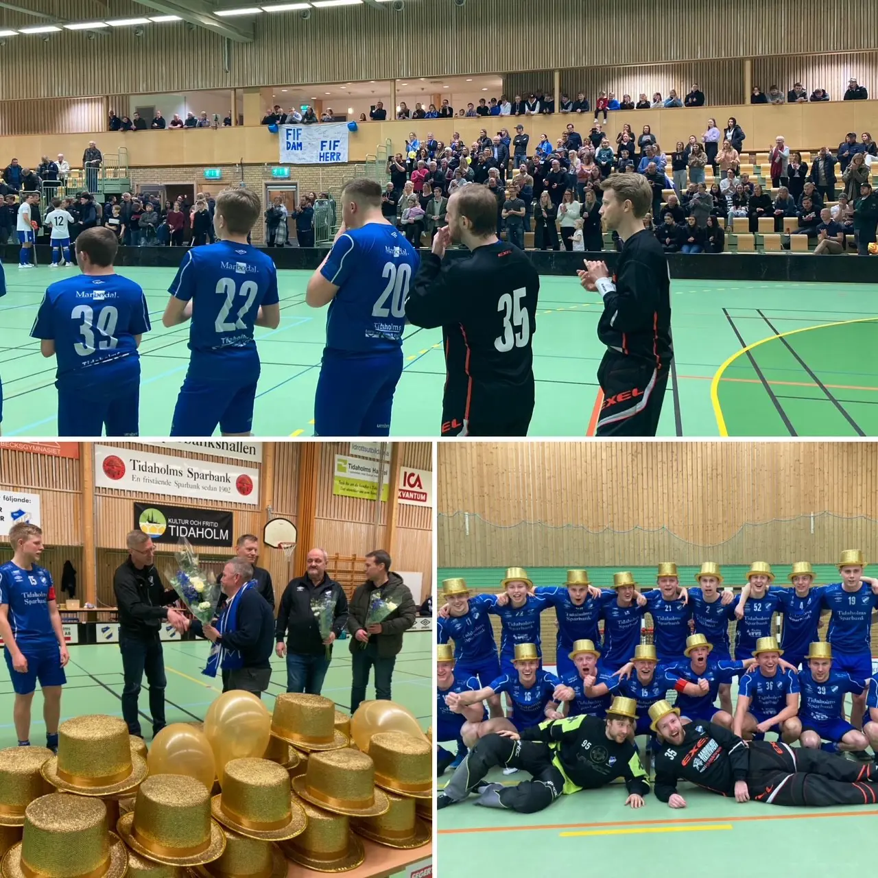 FIF firar serieseger efter sista seriematchen, vist mot Tibro 5-4.